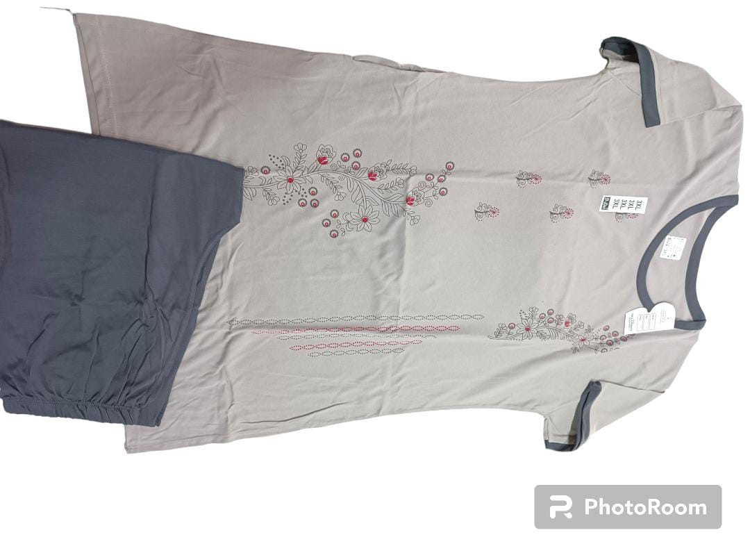 Women's Cotton Half Sleeve T Shirt and Pajama Pants Regular Fit NightSuit Top and Pyjama Set Ladies Night Dress/Night suit/Sleep wear