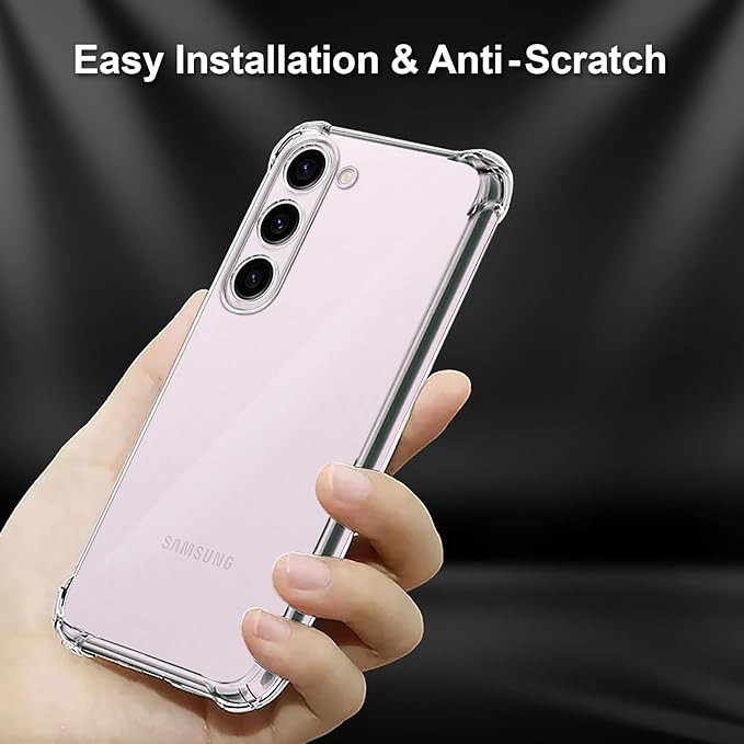 Plus Mobile Cover Soft & Flexible Shockproof Back Case with Cushioned Edges Transparent for Samsung Galaxy S23 5G - Clear