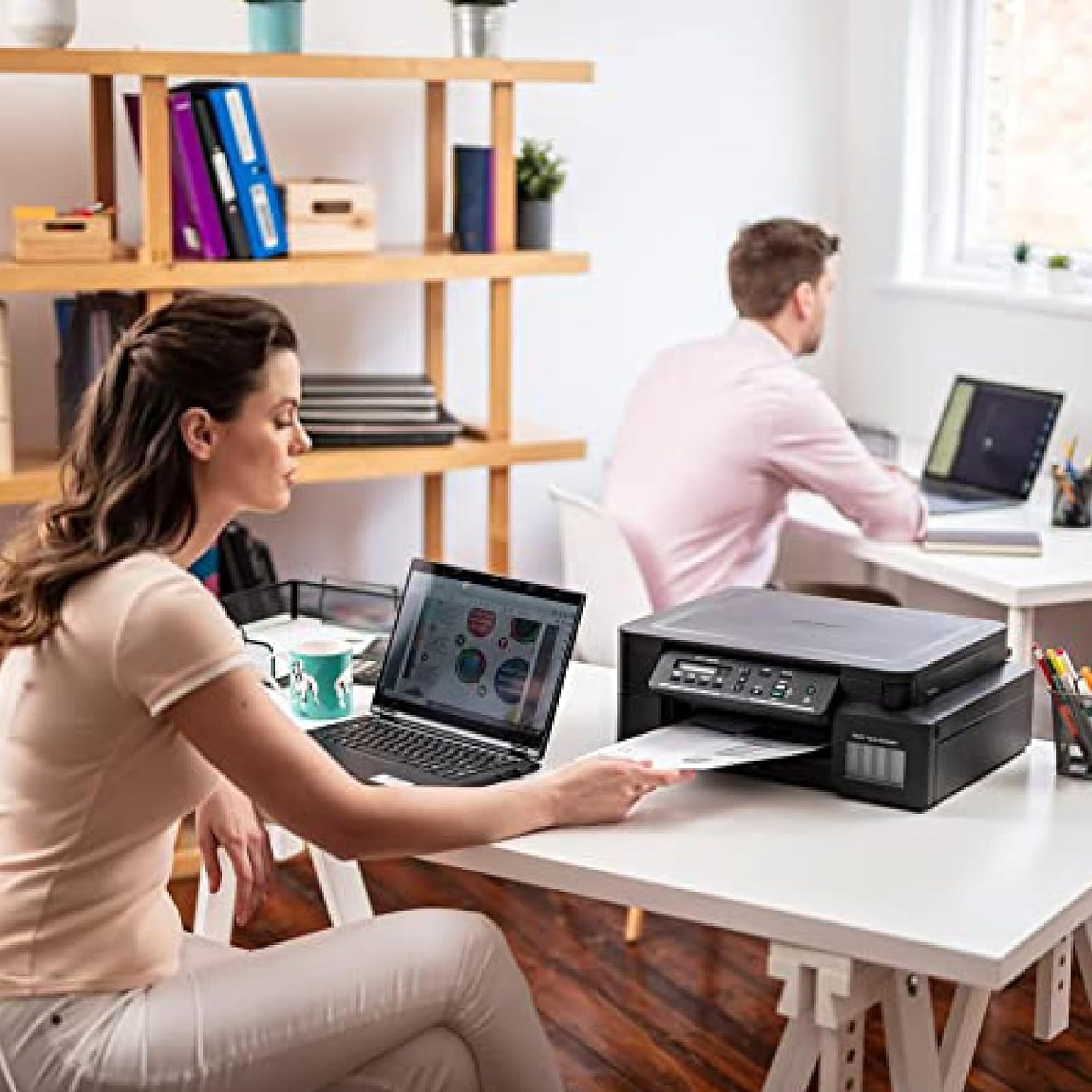Brother DCP-T525W (Print Scan Copy) WiFi Ink Tank Printer, 128 MB Memory, Print Up to 15K Pages in Black and 5K in Color Each for (CMY), Get an Extra Black Ink Bottle, Free Installation