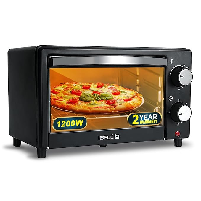 iBELL WAVE10 OTG Oven with Timer, Temperature Control, 10 Litre, 1200 Watts (Black)