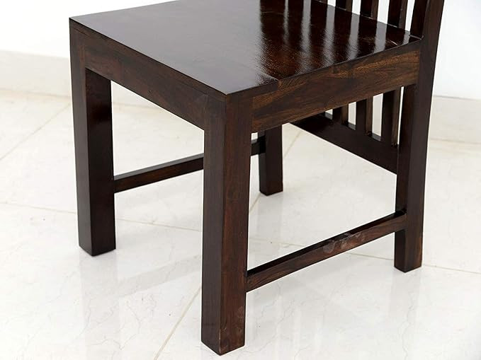 Vivek Wood Wooden Dining Chair Only | Dinning Chairs for Dining Room | Sheesham Wood, Set of 2, Dark Walnut
