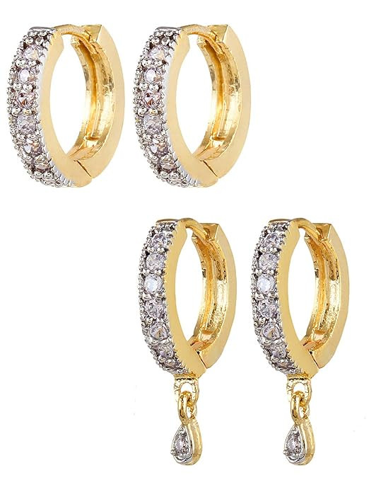 YouBella Combo of Fancy Drop and Gold Plated Bali Earrings