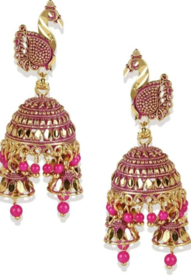 New Rose gold plated beautiful jhumki Stone studded bangles