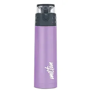 MILTON Atlantis 600 Thermosteel Insulated Bottle, 500 ml Water Bottles, 24 Hours Hot and Cold, Easy to Carry, Easy Grip, Rust Proof, Tea, Coffee, Office, Travel Bottle, Purple