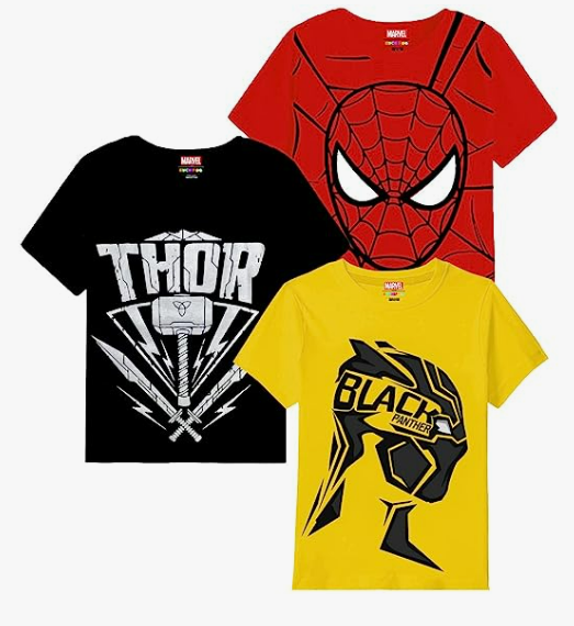 Kuchipoo Boys Regular Fit Cotton T-Shirts (KUC-TSHRT-232, Multi-Colored)