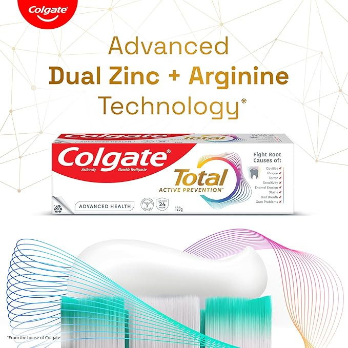 Colgate Total Advanced Health Anti-germ Toothpaste, 480g, Tooth Paste with 12-Hour Anti-Germ Protection, Whole Mouth Health (Combo Pack Offer