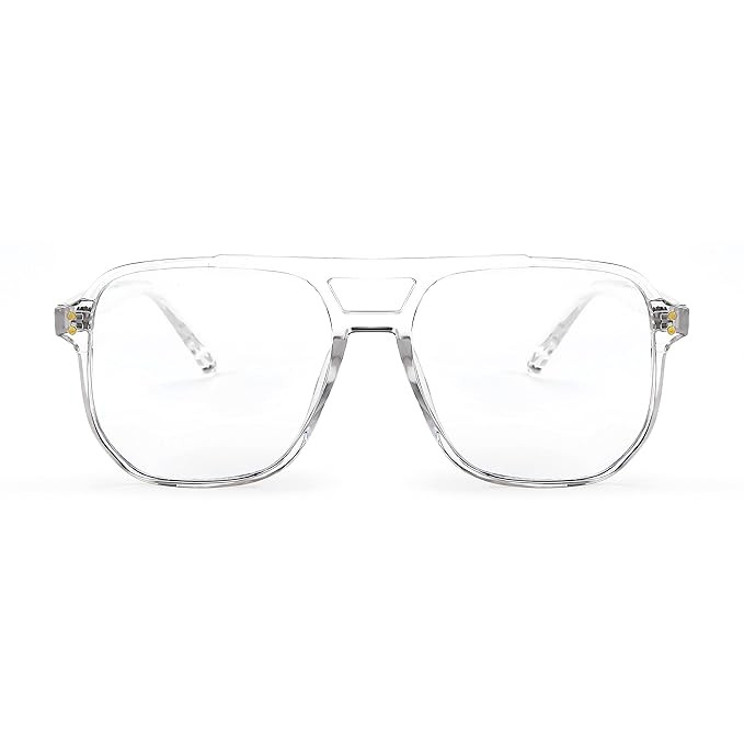 Karsaer Blue Light Blocking Glasses Fake Nerd Clear Square Computer Lightweight Pilot Glasses Frame Oversized E1062