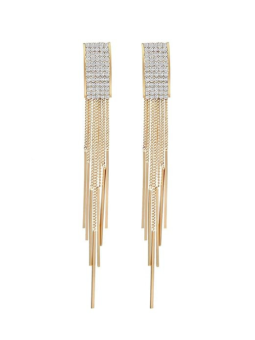 Yellow Chimes Earrings for Women and Girls | Fashion Crystal Dangler | Long Danglers Earrings | Accessories Jewellery for Women | Birthday Gift for Girls and Women Anniversary Gift for Wife