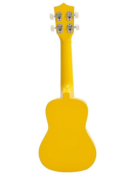BLUEBERRY UK-42 Gajraj Soprano Ukulele Aquila String Body Sapele and Mahogany, Gloss Finish With Bag and 2 Picks - 21 Inch (Bright Yellow)