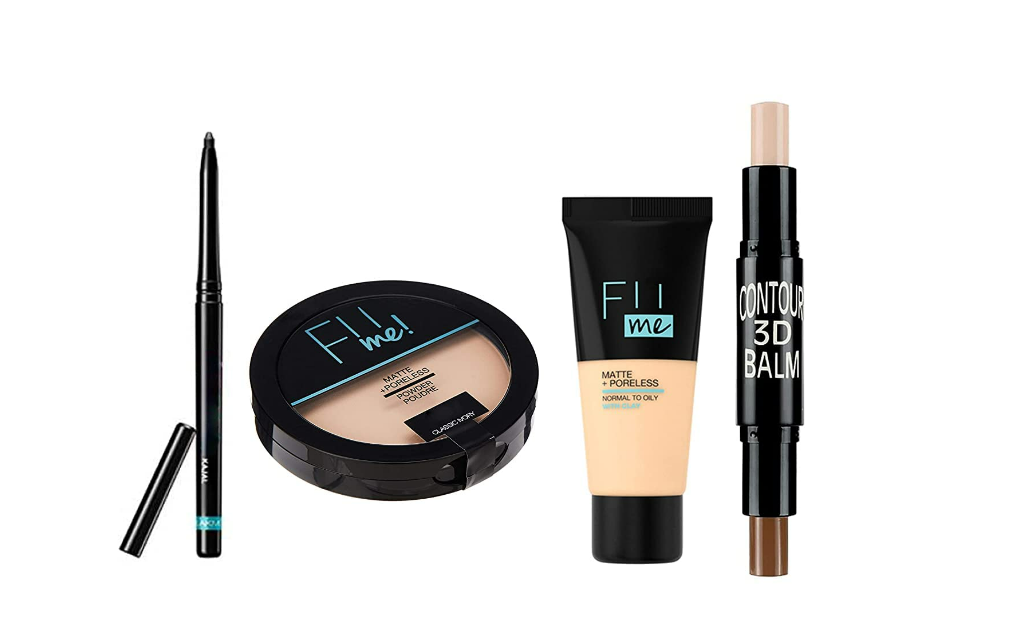 Beauty Compact Powder, foundation natural highlighter, kajal