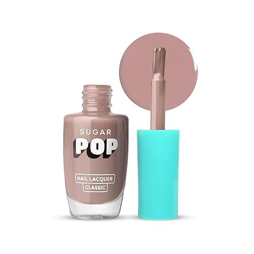 SUGAR POP Nail Lacquer 08 Silk Stockings (Cool Toned Nude) | Dries In 45 Seconds | Chip-Resistant | Glossy Finish | High Shine | Nail Polish For Women, 10 ml