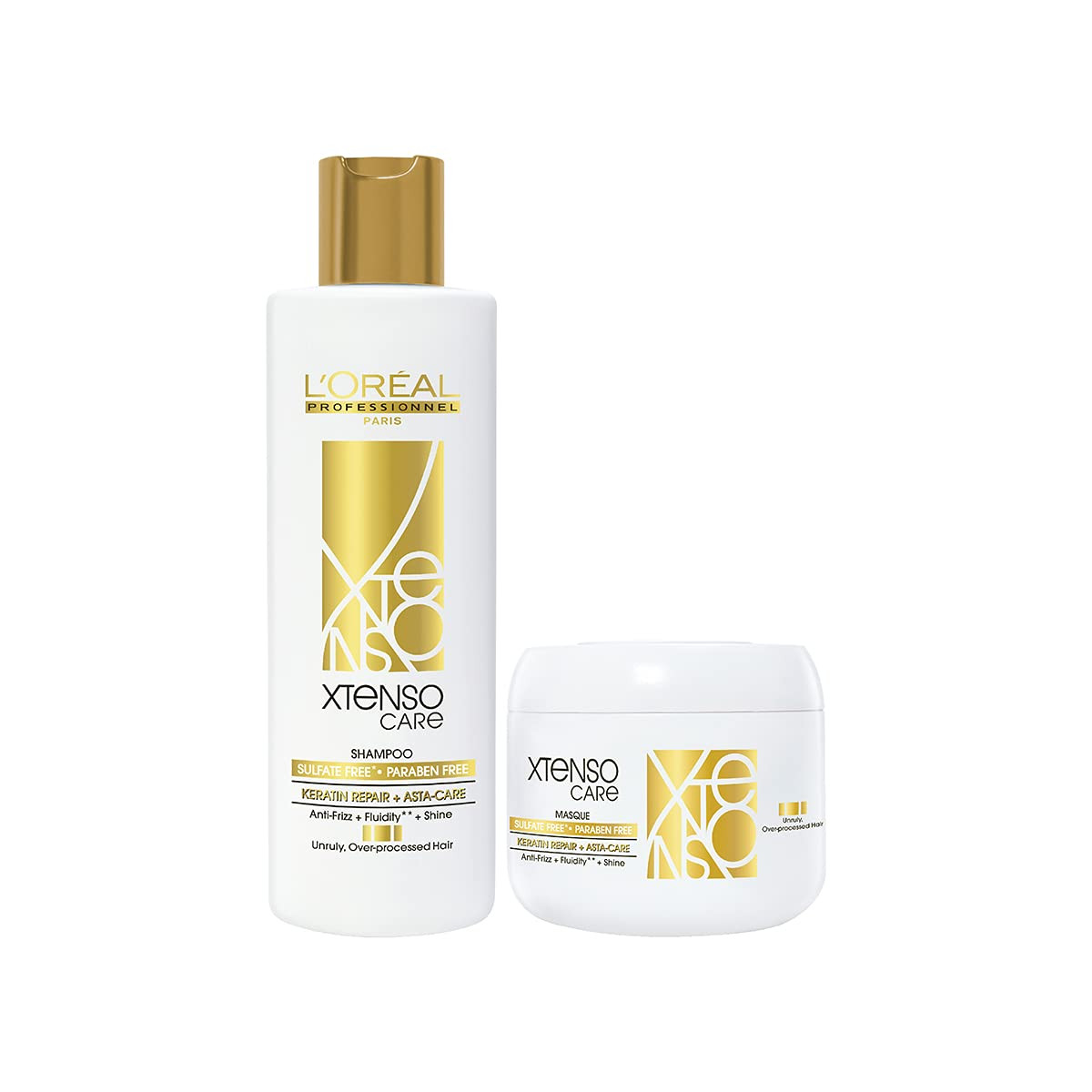 L'Oréal Professionnel Xtenso Care Sulfate-free* Shampoo 250ml and Hair Masque 200ml Combo for All Hair Types (Pack of 2)