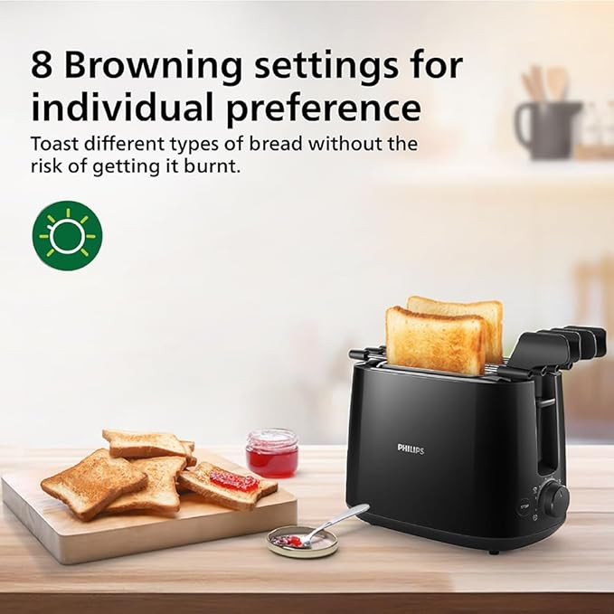 Philips Daily Collection HD2583/90 600-Watt 2 in 1 - Toaster and Sandwichmaker (Black)