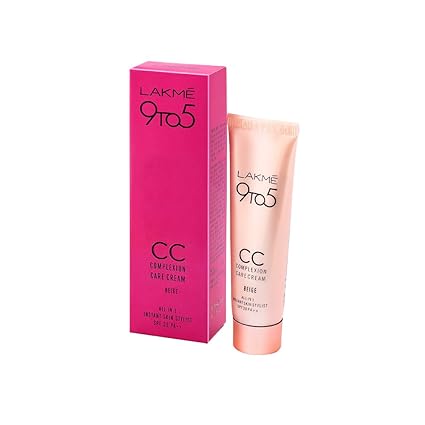 Lakme 9 to 5 CC Cream Mini, 01 - Beige, Light Face Makeup with Natural Coverage, SPF 30 - Tinted Moisturizer to Brighten Skin, Conceal Dark Spots, 9 g Brand: LAKMÉ