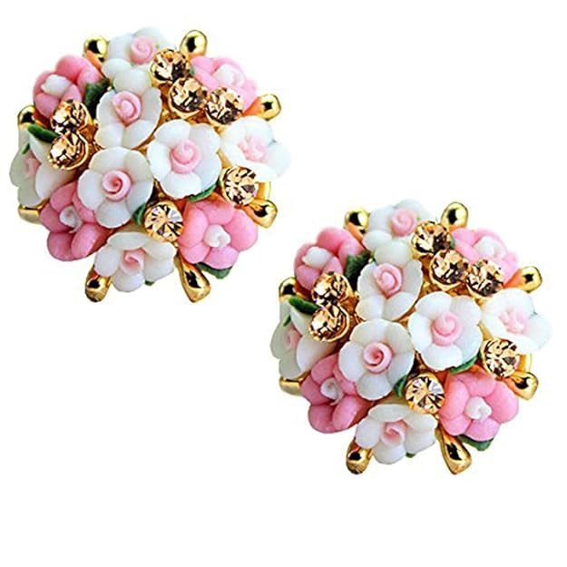 YouBella Jewellery for Women Gold-plated Floral Stud Tops Earings Earrings for Women & Girls