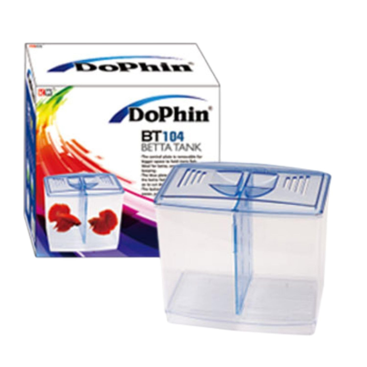 Dophin BT104 Aquarium Betta Fish Tank | Ideal for Betta, Small Fishes and Plant Keeping |Capacity - 1L Fish Tank | (Original from Tunai Store)