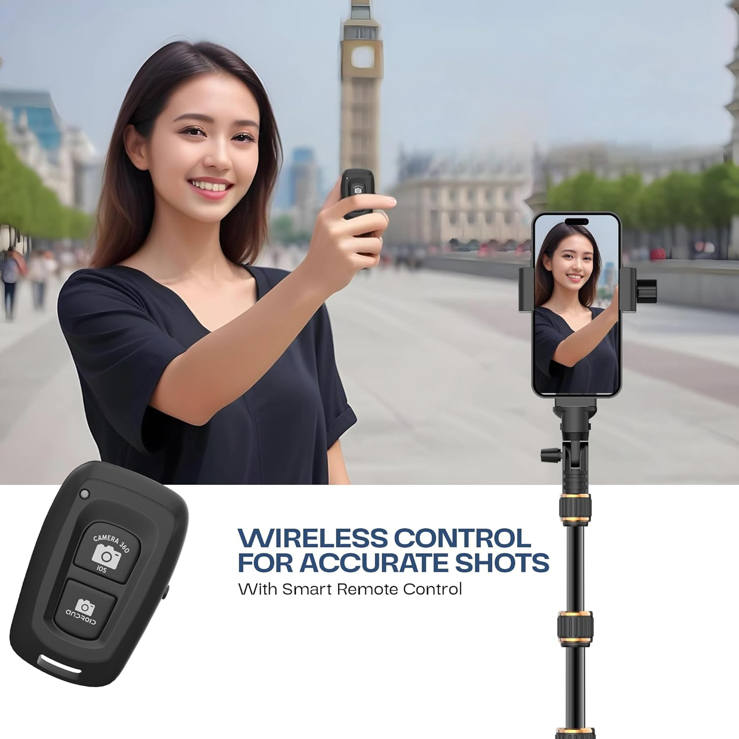 Tygot X-1 PRO 78-Inches (200cm) Aluminium Tripod with Bluetooth Remote, Mobile Holder, Phone Stand for Ring Light, GoPro & Camera, Light