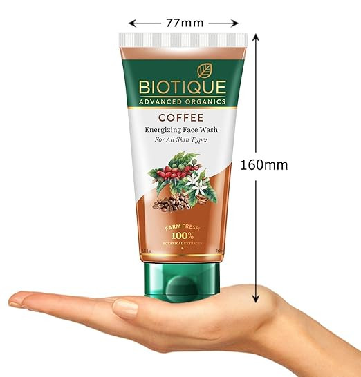 Biotique Coffee Energizing Face Wash 150ml | Purifies Skin, Unclog Pores | Paraben & SLS Free