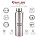 NIRLON Stainless Steel Fridge Water Bottle/Refrigerator Bottle/Single Wall/Leakproof, Silver, 1000 ml, Pack of 3 (FB Eco)