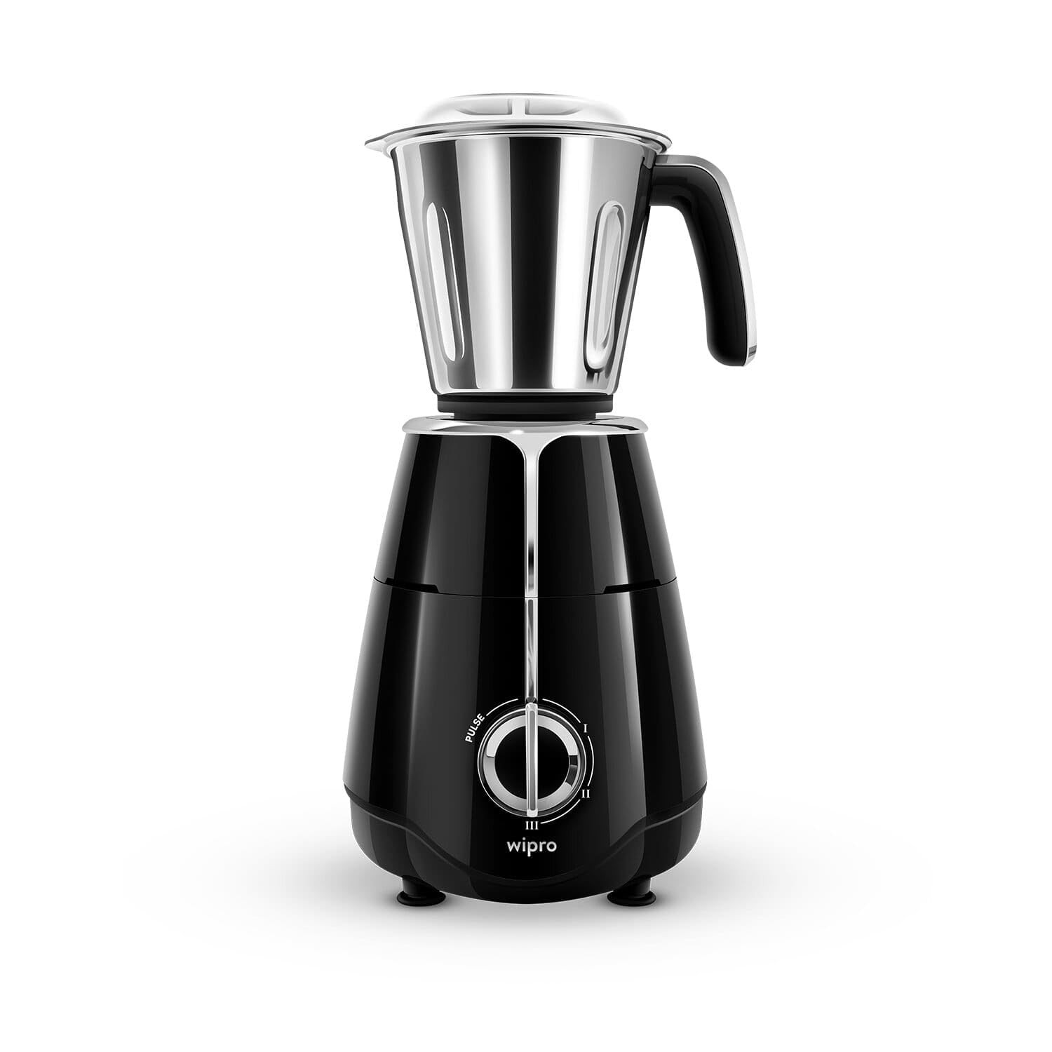 Wipro Elato FMG204 1000 Watt Mixer Grinder with 3 Jars(Wet Grinding Jar (1.5 L) + Dry Grinding Jar (1.2 L) + Chutney Jar (0.5 L)), 100% Copper Motor, 5 Years Motor Warranty, Doorstep Service,Black