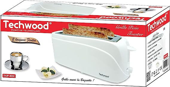 Techwood TGP-502 2 Long Slot Toaster White colour