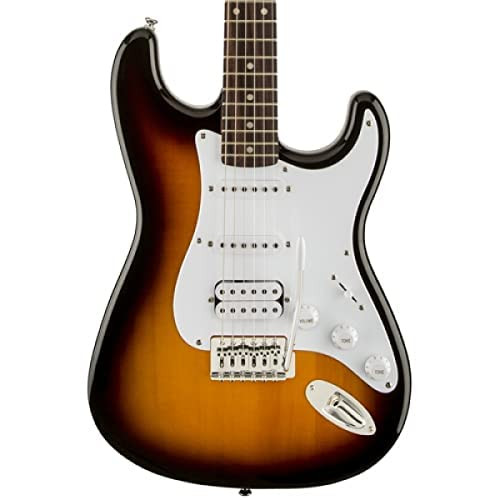 Fender Electric Guitar Squier Sonic Stratocaster 6-Strings Right-Handed, (H-S-S) (Brown Sunburst), With Sponge Bag, Tremolo Belt & Plectrums.