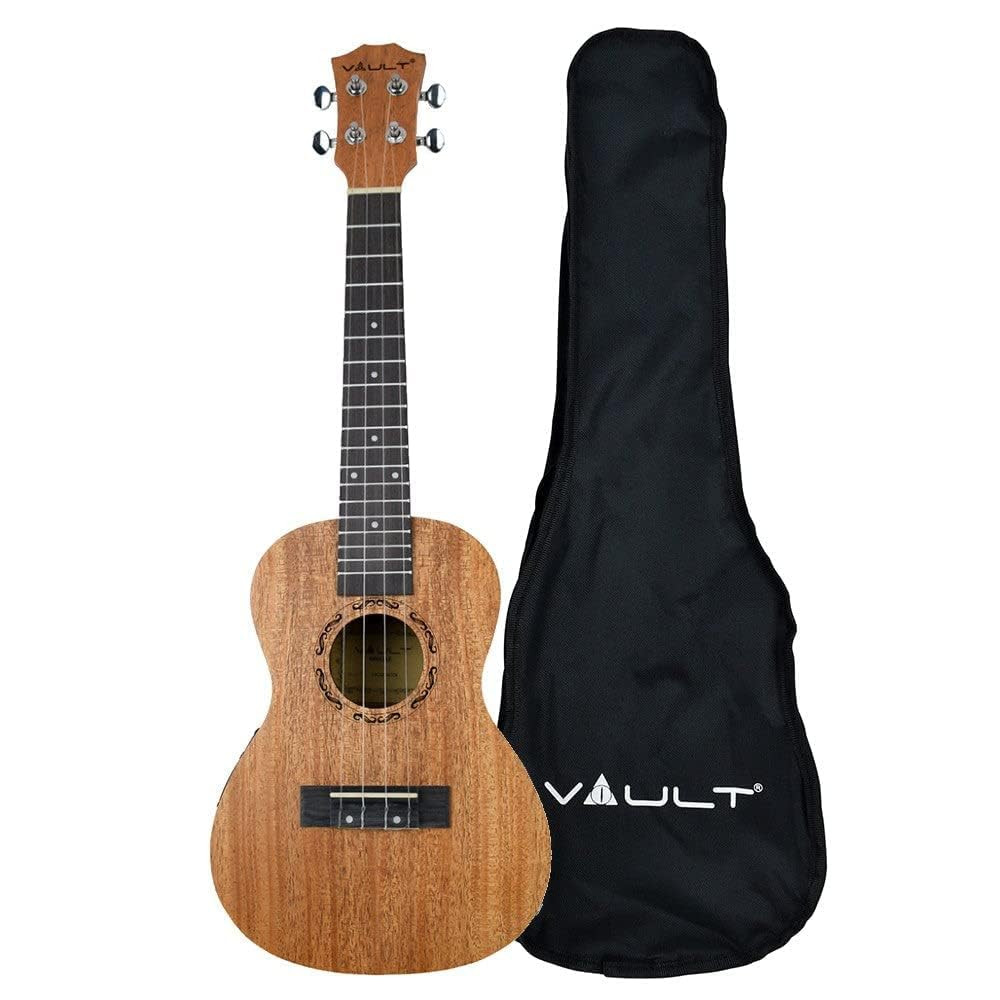 Vault UK-2000CCE 23-Inch Solid Mahogany Top Premium Electro-Acoustic Concert Ukulele With EQ & Gig-Bag