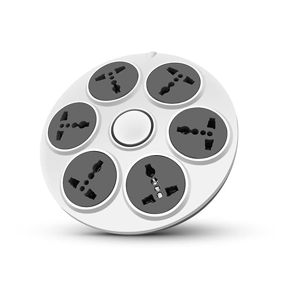 Wipro Extension Board with 4 Universal Sockets & 1 Master Switch | Spike Guard with Indicator | 2 mtr Long Cord | Overload Protection | Multiplug Powerstrip for Home, Office | Grey & White