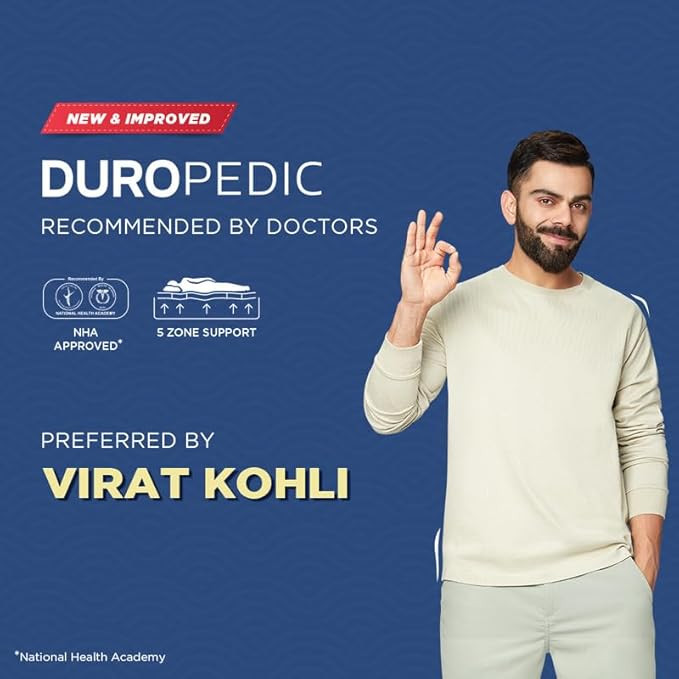 duroflex Back Magic - Doctor Recommended |5 Zone Dual Density Orthopedic Support Layer |6 Inch Queen Size | High Density Coir Mattress for Firm Back Support, (78X60X6 Inch, White)
