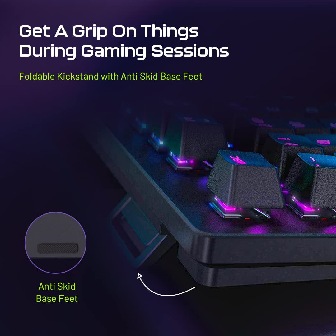 Archer Tech Lab Astra G100 Wired Mechanical Gaming Keyboard with 4 RGB Modes Breathing Effect| Backlit Keyboard Membrane, Floating Keycaps 25 Anti-Ghosting Keys Windows Lock Key Braided Cable (Black)