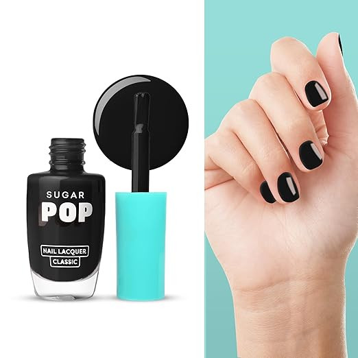 SUGAR POP Nail Lacquer 21 Black Berry (Black) | Dries In 45 Seconds | Chip-Resistant | Glossy Finish | High Shine | Nail Polish For Women, 10 ml