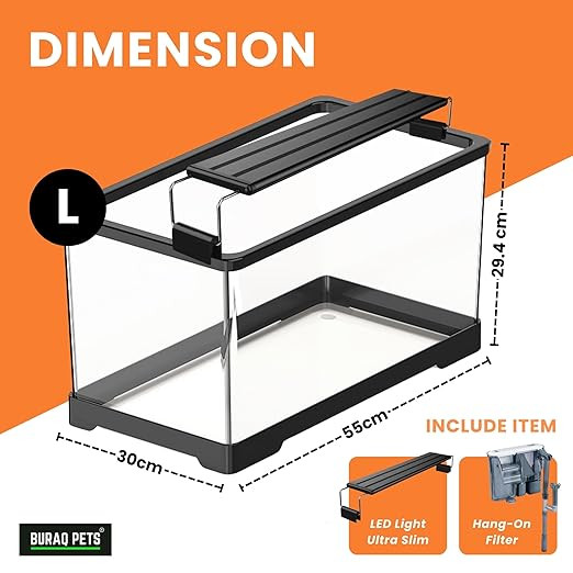 Buraq Unbreakable Curved Aquarium Fish Tank