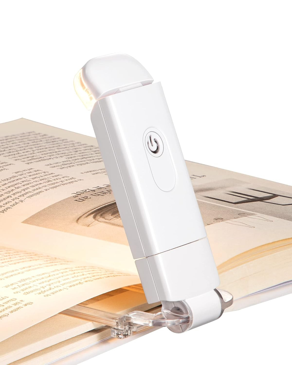 DEWENWILS USB Rechargeable Book Reading Light with Brightness Adjustable for Eye-Protection, Led Clip On Book Lights, Portable Bookmark Light for Reading in Bed, Car (Warm White, Pack of 1)