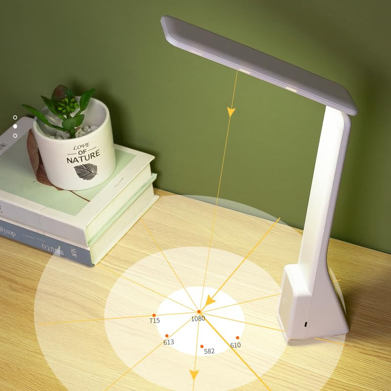 SHOPOPOYE Table Lamp for Study Led Light- Table Lamps for Study Room- for Students Rechargeable Lamp - 3 Modes, Warm Light, ABS Plastic- Night Reading (TWISTER1)