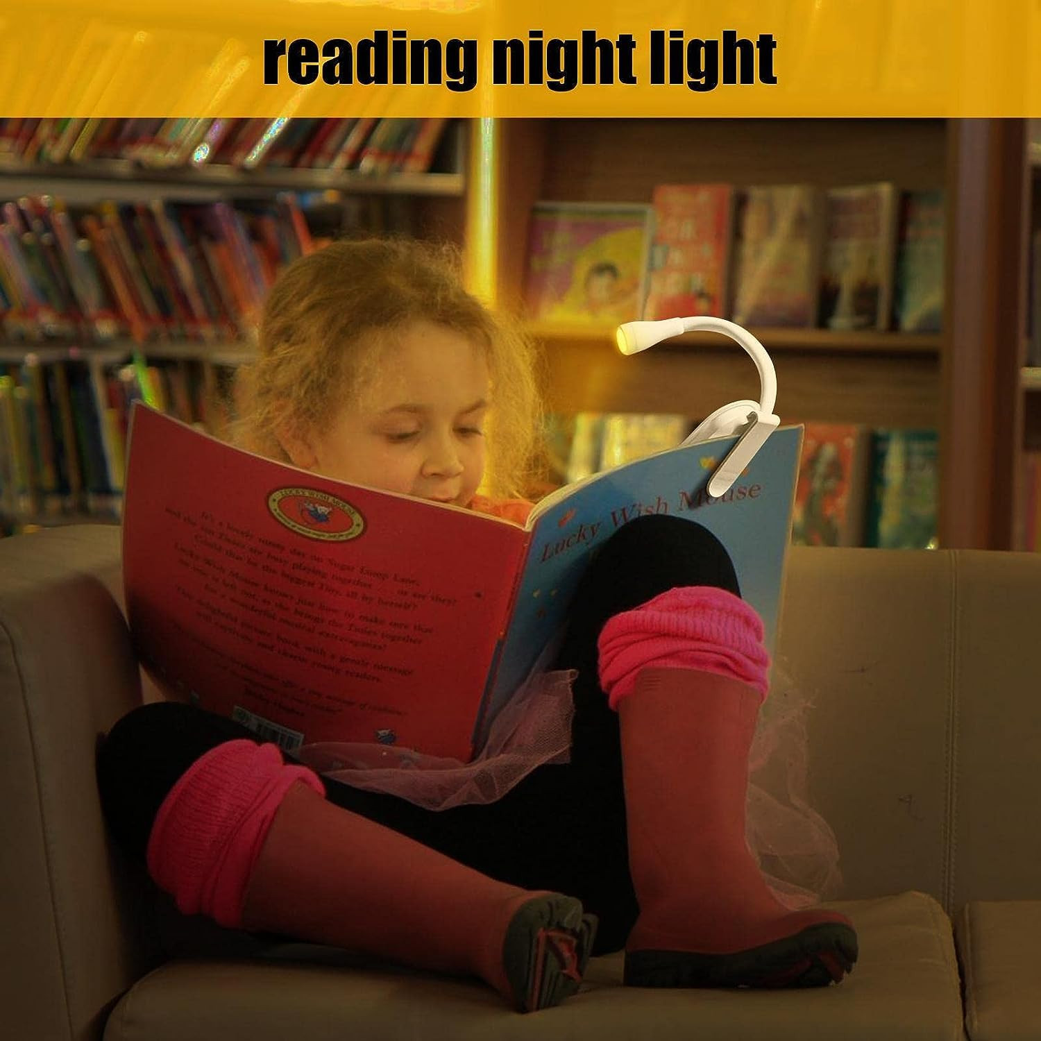 NYRWANA Study Lamp, Reading Light for Book, Book Light, Book Reading Light with Clip, Book Lamp, Book Light for Night Reading, Night Lamp for Study, Reading Lamp, 3 Modes, Portable - LED (White)
