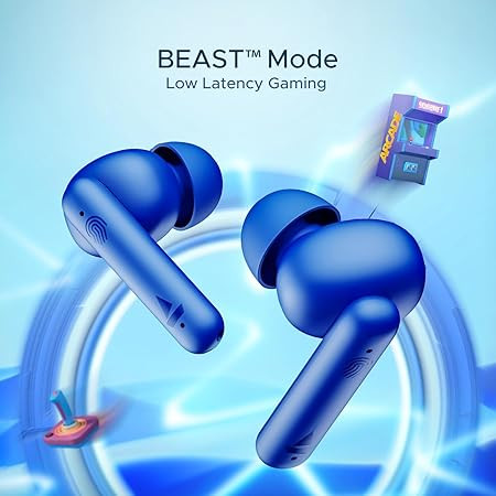 boAt Airdopes 141, Low Latency, ENx Tech, 42HRS Battery, Fast Charge, IWP, IPX4, v5.1 Bluetooth Earbuds, TWS Ear Buds Wireless Earphones with mic (Bold Black)