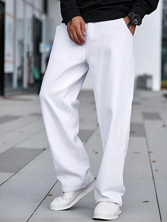 Ben Martin Men's Denim Cotton Oversized Loose Baggy Fit Jeans Pants for Men