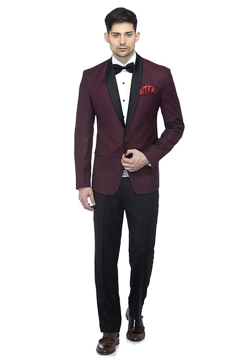 FAVOROSKI Designer Men's Slim Fit Notch Lapel Collar Tuxedo Blazer
