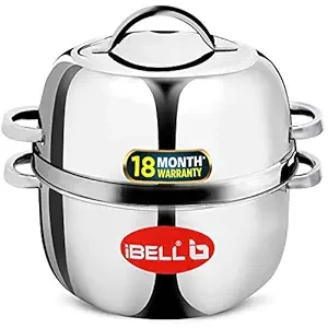 IBELL Stainless Steel Steam Pot, 1.5 Kilogram, Thermal Rice Cooker With Rubber Gasket (Induction Based Pot) Silver