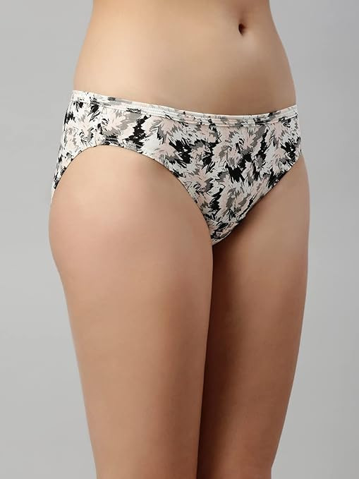 Enamor CB03 Cotton Bikini Panties for Women pack of 3 | Full Coverage, Grip Fit with Antimicrobial & Stain Release Technology | Color & Prints May Vary