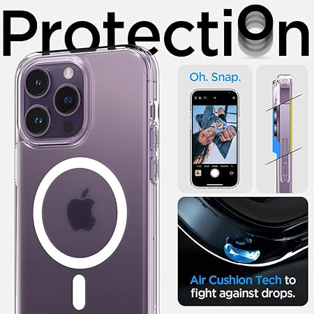 Spigen Ultra Hybrid Magfit Back Cover Case Compatible with iPhone 14 Pro Max (TPU + Poly Carbonate | Frost Clear)