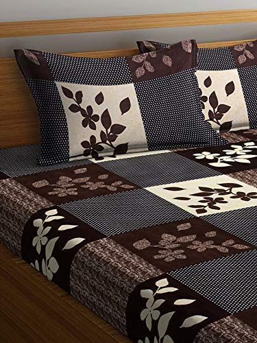 100% Cotton Double Bedsheet with 2 Pillow Covers, Blue