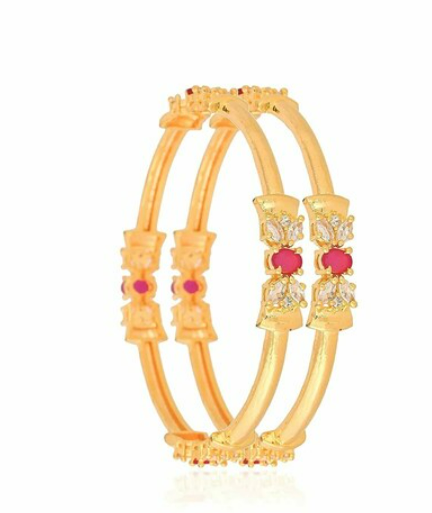 New beautiful gold polish with stone studded jhumki Bangles