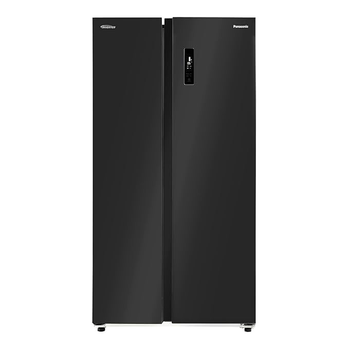 Panasonic 592 L Wifi Inverter Frost-Free Side by Side Refrigerator (NR-BS62MKX1, Black, Stainless Steel Finish)