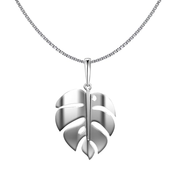 HighSpark Leaf Pendant Necklace for Women | 92.5 Sterling Silver & Stunning Shine | Lovely Gift
