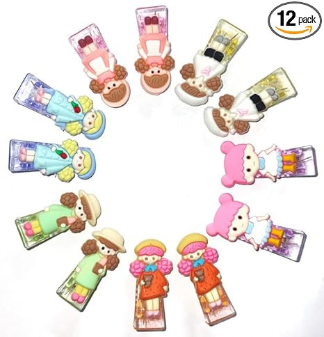 Elina Fashion Hair Claw Clips Beauty Designer Trendy Beauty for Girls Head Cute Doll (Pack of 12 Multi Design)