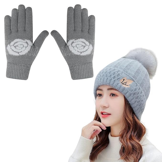 Boldfit Woolen Winter Cap for Women Soft Woolen Cap for Girls in Winter for Thermal Wear Stylish Warm Wear Head Winter Cap for Girls Woolen Garam Topaa Cap Branded Bennies Grey