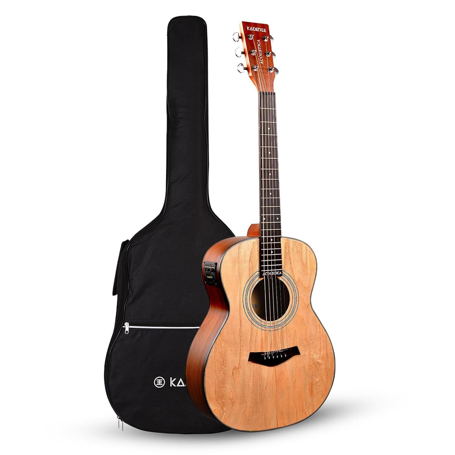 Kadence Guitar A06-36 Acoustica Series, Electric Acoustic Guitar, Ash Wood with Pickup and Inbuilt tuner Travel Guitar Small Size for Kids and Adult (36 inch)