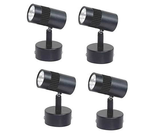 Homes Elite Focus Spotlight Downlight Light 9 Watt Warm White Outdoor LED Waterproof Exterior Surface Mounted Roof Bedside Fixture Sconce (Pack of 4)