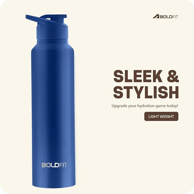 Boldfit Mumbai Indians (Mi) Official Merchandise Stainless Steel Water Bottle 1 Litre Steel Bottles for School, Office, Home, Gym 1 Litre Water Bottle Leakproof, Rust Free Steel Bottle-1000 Ml Blue